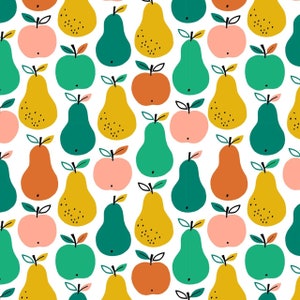 Apples & Pears - Acorn Wood - Wendy Kendall Dashwood Studio Fat Quarters 100% cotton quilting dressmaking turquoise UK Shop