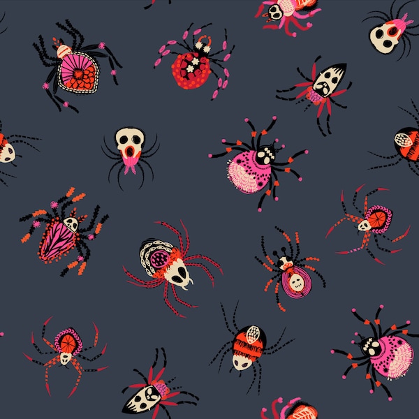 Spinnen - Waldgeflüster - Helen Black Dashwood Studio Fat Quarters 100% Baumwolle Quilten Schneiderei Halloween Stoff UK Shop