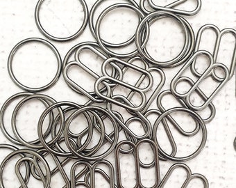 15mm GUNMETAL colour Bra rings sliders 5/8" inch metal alloy rings slider, perfect for bra making, camisoles, 1 sets (total 4 pieces)