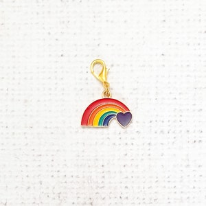 Rainbow Zipper Charm, Rainbow Charm, Balloon Clip, Stitch Marker, Notebook Charm, Diary Charm, Purse Accessories, Purse Charm, UK Shop image 4