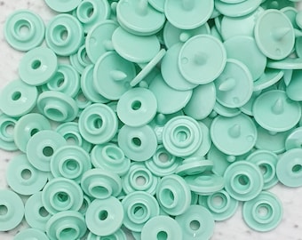 GENUINE KAM Snap Lagoon Sea Green Gloss KAM snaps - Size 16 / T3 / 10.7mm Plastic Snap Poppers polyacetal resin snaps fastening B19 Lagoon