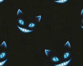 Ghost Cat Blue COTTON JERSEY - Loop back French Terry Sweatshirt Jersey sweatshirt Jersey cotton jersey dressmaking UK Shop