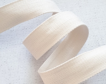 1.5 inches / 38mm OFF WHITE bag webbing 2mm thick cotton blend bag strap heavy duty webbing basket weave webbing belts bag making UK shop