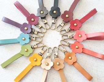 ONE Genuine Leather Flower Wristlet strap with ANTIQUE BRASS colour hardware Leather clutch wallet strap Mini clutch Bag Replacement Strap