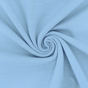 Light Blue - Plain Tricot Cotton Jersey cotton jersey dressmaking UK Shop