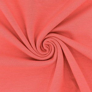 Dark Coral - Plain  Tricot Cotton Jersey cotton jersey dressmaking UK Shop