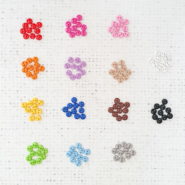 3mm super mini round plastic buttons, in 12 colours, tiny buttons, Perfect for  Icy  BJD  Doll Clothes bjd UK Shop