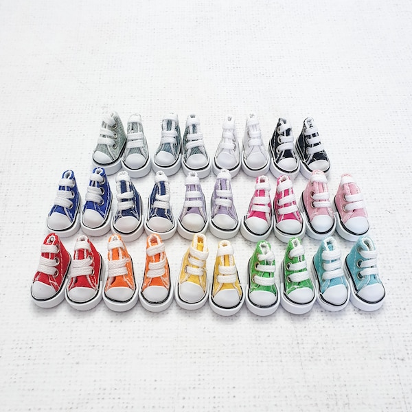 3.5cm Doll Sneaker Shoes, Dolls Shoes, , BJD, , lace Shoes Canvas Shoes Converse 1/6 doll upto 3 cm doll feet  bjd UK Shop