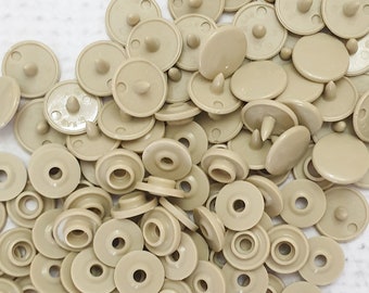GENUINE KAM Snap Khaki Dark Beige Gloss KAM snaps -Size 16 / T3 / 10.7mm Plastic Snap Poppers polyacetal resin snaps fastening B25 Khaki