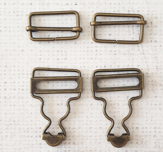 Trimming Shop - Fibbie per salopette in metallo, 40 mm, con chiusura a scorrimento rettangolo per bretelle, borse, giacche, tute per bambini, abbigliamento fai da te, abiti Pinafore (bronzo, 50 pezzi