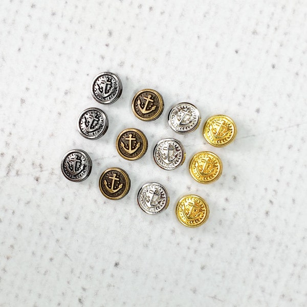 8mm mini Anchor Button, Mini metal button, metal Tiny coat shank button Sewing Craft Doll Clothes Making   bjd UK Shop