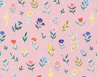 Daisy on Pink - Perennial, Cassidy Demkov, Algodón orgánico, Telas Cloud9 Fat Quarters 100% algodón orgánico acolchado confección Uk Shop