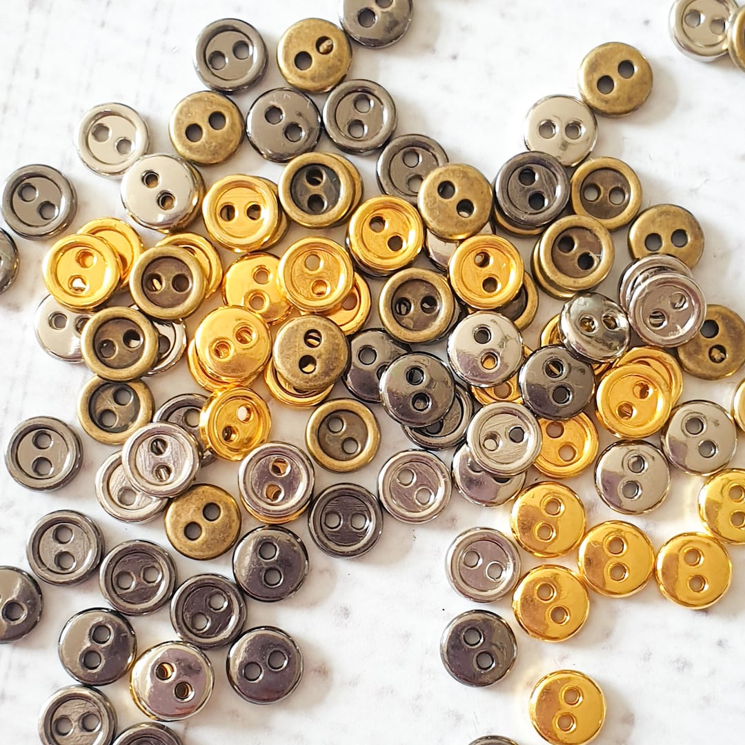 6mm ROUND 2 Holes 6mm Metal Buttons, Metal Tiny Button 6mm Sewing Craft ...