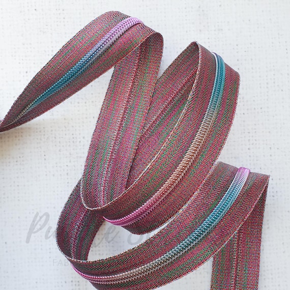 metro 5# Nastro con cerniera arcobaleno Denti in nylon con tirazip Abbigliamento Giacca Zaino Cerniere colorate Cursore Testa Accessori per cucire F2 8 Colored No5