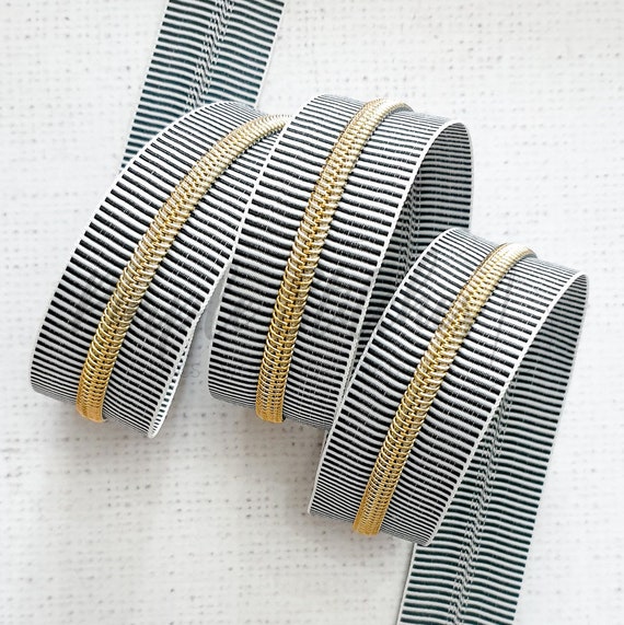 Grey Brass No.5 Zipper Tape Pulls Not Included 