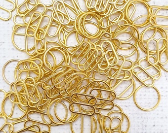 Anillos y deslizadores para sujetadores de color DORADO de 15 mm - Anillos y deslizadores de aleación de metal de 5/8 de pulgada, perfectos para hacer sujetadores, camisolas, 1 juego (4 piezas en total)