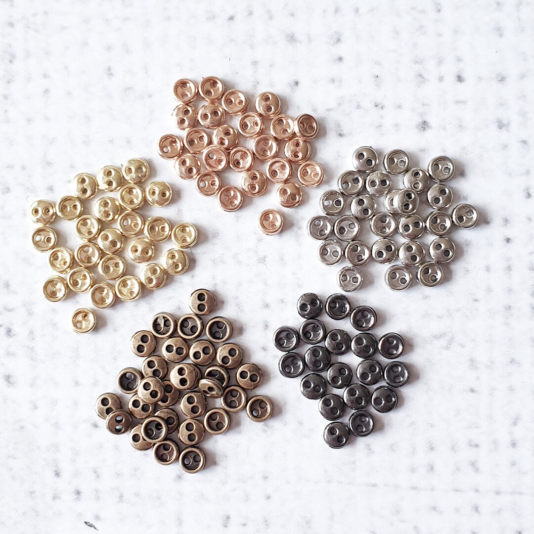 3mm ROUND 3mm 2-holes Metal Buttons, Metal Tiny Button 3 Mm Sewing ...