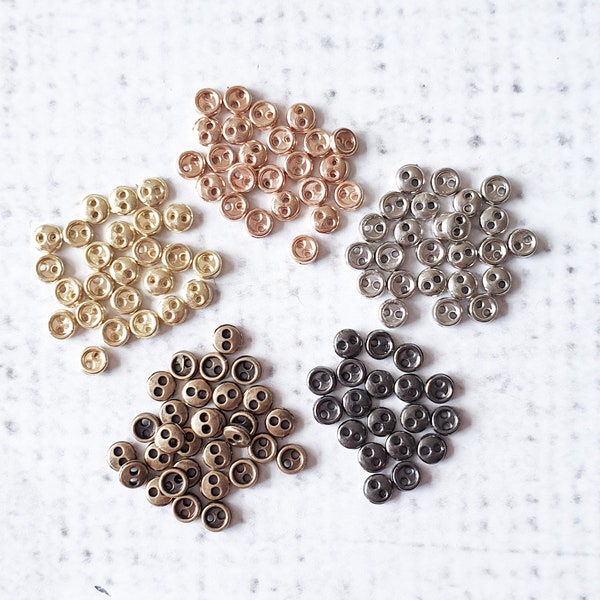 3mm ROUND 3mm 2-holes metal buttons, metal Tiny button 3 mm Sewing Craft Doll Clothes Making   bjd UK Shop