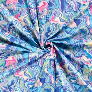 Abstract Aqua - Sportswear Jersey, Spandex, polyester spandex, spandex, dancewear, Sports Jersey dressmaking by quarter metre  UK Shop