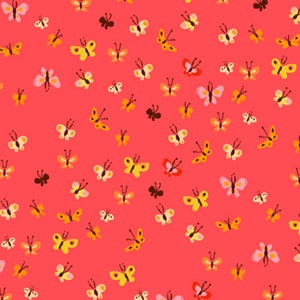 Coral Butterflies - 20th Anniversary Collection - Heather Ross Windham 100% cotton quilting UK Shop