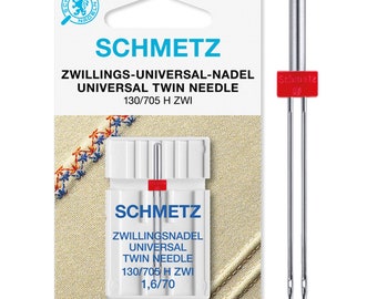 Aiguilles doubles universelles Schmetz - 3 mm taille 90 - Aiguilles pour machines à coudre France