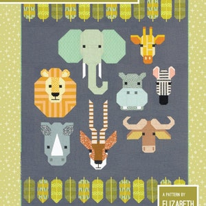 Spectacular Savanna Printed Quilt Pattern by Elizabeth Hartman, Printed Paper Quilting Pattern, Animals quilt pattern, ship from the UK