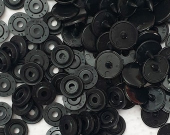 GENUINE KAM Snap Black Gloss KAM snaps - Size 16 / T3 / 10.7mm Plastic Snap Poppers polyacetal resin snaps fastening B5 Black