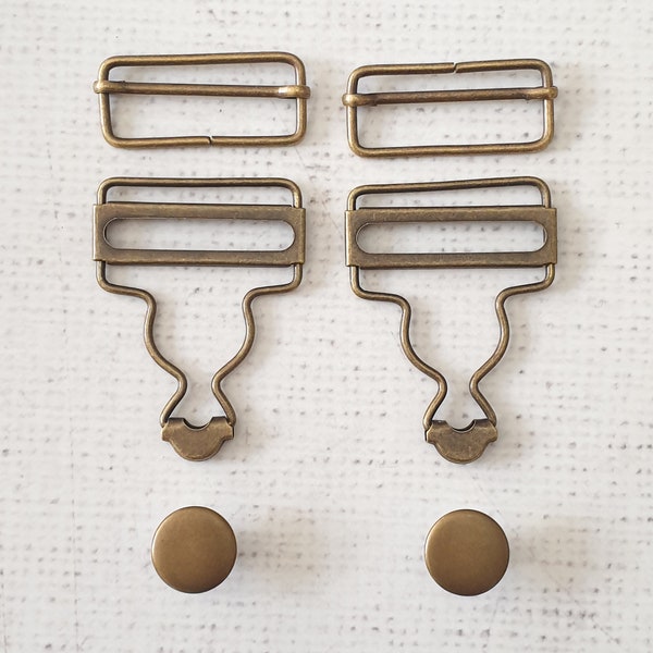 38mm / 1.5 « métal Dungaree Boucles, Clips, Attaches avec curseur en métal de couleur BRONZE, adapté pour les sangles 1 », tabliers salopettes vêtements de travail