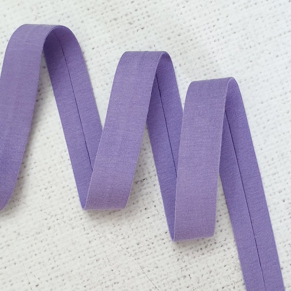 20mm / 3/4" inches LAVENDER PURPLE Jersey Knit Binding Tape, 100% Cotton Single Fold Jersey Binding, by the metre UK shop Colour 88