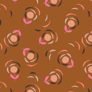 Floral on Mustard -Dashwood Studio Fat Quarters 100% cotton quilting dressmaking turquoise UK Shop