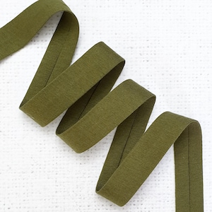 20mm / 3/4" inches MOSS GREEN Jersey / Knit Binding Tape, 100% Cotton Single Fold Jersey Binding, by the metre UK shop Colour 53
