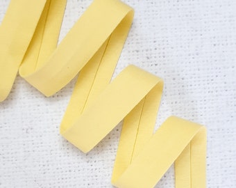 Nastro di rilegatura in maglia di jersey GIALLO LIMONE da 20 mm / 3/4" pollici, rilegatura in jersey piegata singola 100% cotone, al metro Negozio nel Regno Unito Colore 79