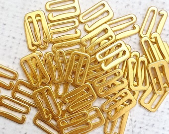 12mm GOLD colour Bra Strap G hook - 1/2" black colour metal alloy, perfect for bra making, camisoles, swimwear 1 set (total 4 pieces)