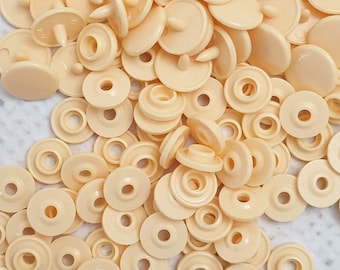 GENUINE KAM Snap Beige Gloss KAM snaps - Size 16 / T3 / 10.7mm Plastic Snap Poppers polyacetal resin snaps fastening B53 Beige