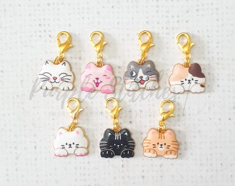 Cat Zipper Charm, Cat Charm, Cat Clip, Stitch Marker, Notebook Charm, Diary Charm, Purse Accessories, Purse Charm, UK Shop