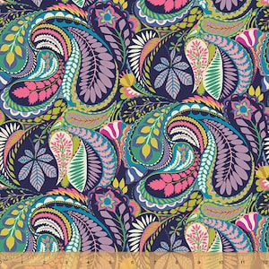 Prince Paisley Multi COTTON CANVAS - Solstice - Sally Kelly - Windham Fat Quarters 100% cotton dressmaking Sally Kelly UK Shop 51928C-X