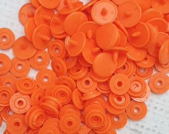 GENUINE KAM Snap Tangerine Orange Gloss KAM snaps Size 16 / T3 / 10.7mm Plastic Snap Poppers polyacetal resin snaps fastening B55 Tangerine