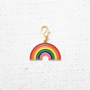 Rainbow Zipper Charm, Rainbow Charm, Balloon Clip, Stitch Marker, Notebook Charm, Diary Charm, Purse Accessories, Purse Charm, UK Shop image 2