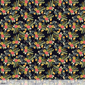 Amore Charcoal - Floral Pets - Mia Charro - Blend Fabrics Fat Quarters 100% algodón acolchado confección guardería UK Shop