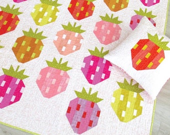 Wzór na kołdrę Berry Season Printed Quilt Pattern autorstwa Elizabeth Hartman, Wzór na pikowany papier drukowany, Wzór na kołdrę Animals, wysyłka z Wielkiej Brytanii