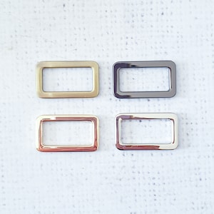 1&quot; / 25mm metal alloy flat rectangle rings, light gold, silver, gunmetal and Antique brass, bag making rectangular ring supply UK shop