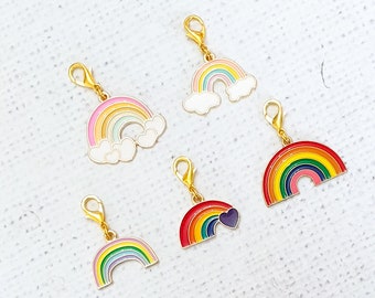 Rainbow Zipper Charm, Rainbow Charm, Balloon Clip, Stitch Marker, Notebook Charm, Diary Charm, Purse Accessories, Purse Charm, UK Shop