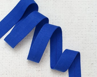 Nastro di rilegatura in maglia jersey BLU REALE da 20 mm / 3/4" pollici, rilegatura jersey a piega singola 100% cotone, al metro Negozio nel Regno Unito Colore 24