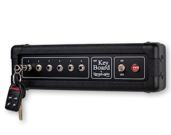 Key Holder, Wall Key Holder, Guitar Amp Key Holder,  The Key Board - Classic Black w/6 keychains