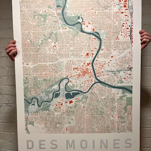 Tenture murale imprimée plan de la ville de Des Moines