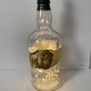 LED lit Buffalo Trace Bourbon bottle