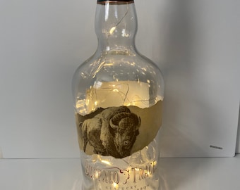 LED lit Buffalo Trace Bourbon bottle