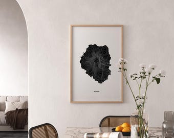 Mount Adams Washington Topographical Art Print Archival Paper