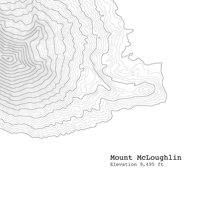 Mount Mcloughlin Oregon Topographic Map Art Print - Etsy