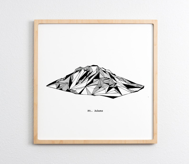 Northwest Mountains Polygonal Drawings Art Print Collection 画像 4